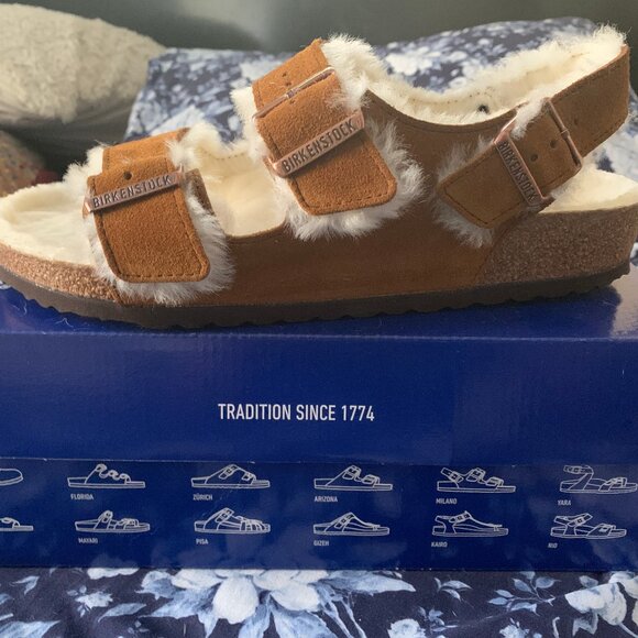 Brand New Birkenstock Milano Shearling Sandals/Perfect for fall! - Picture 1 of 3